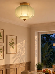 Eloise Flush Mount Milk Glass Ceiling Light – Modern Accent Lighting with Artistic Glass Shade